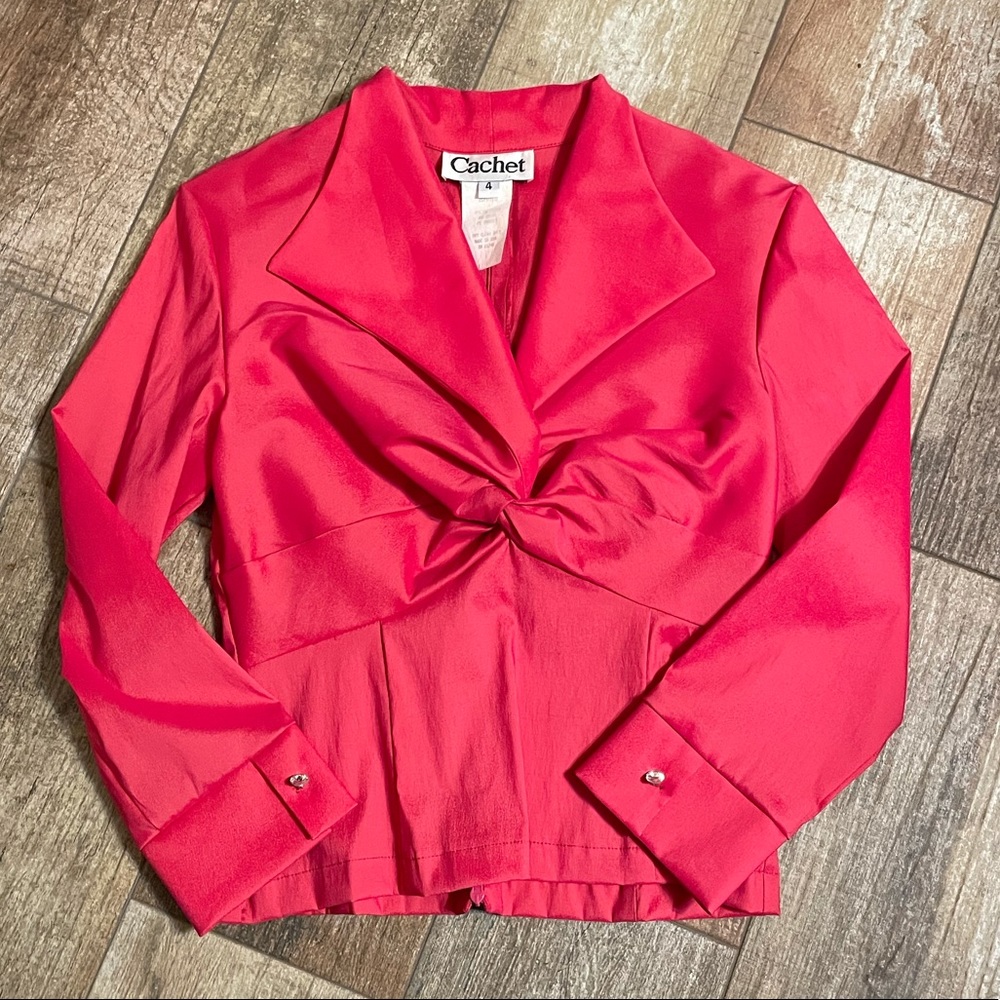 Gorgeous Cachet Hot Pink Dressy Top Sz 4